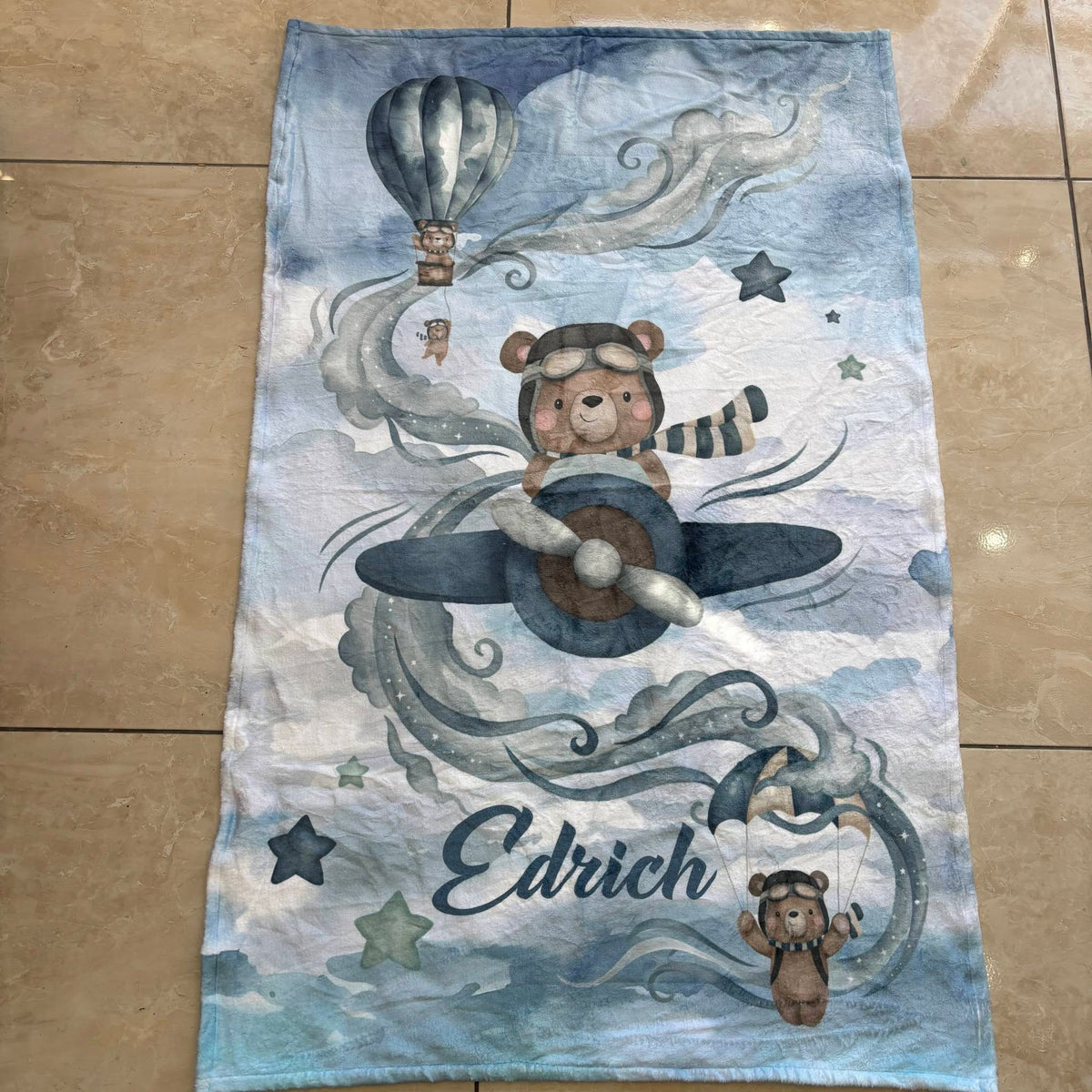 Aviator Bear V4 fleece Blanket