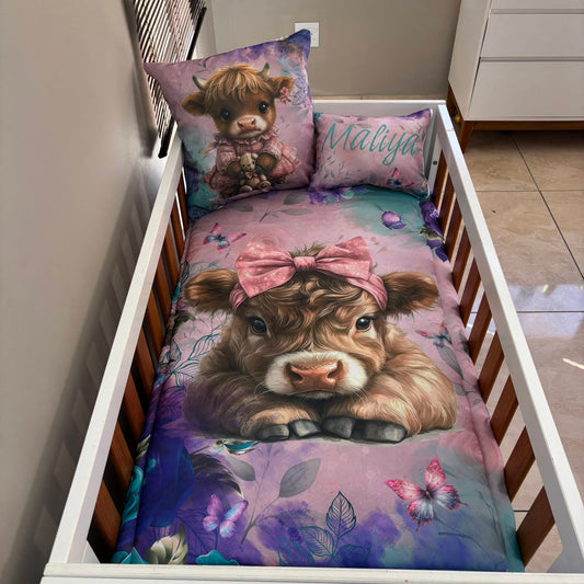 Magical Highland Cow cot linen