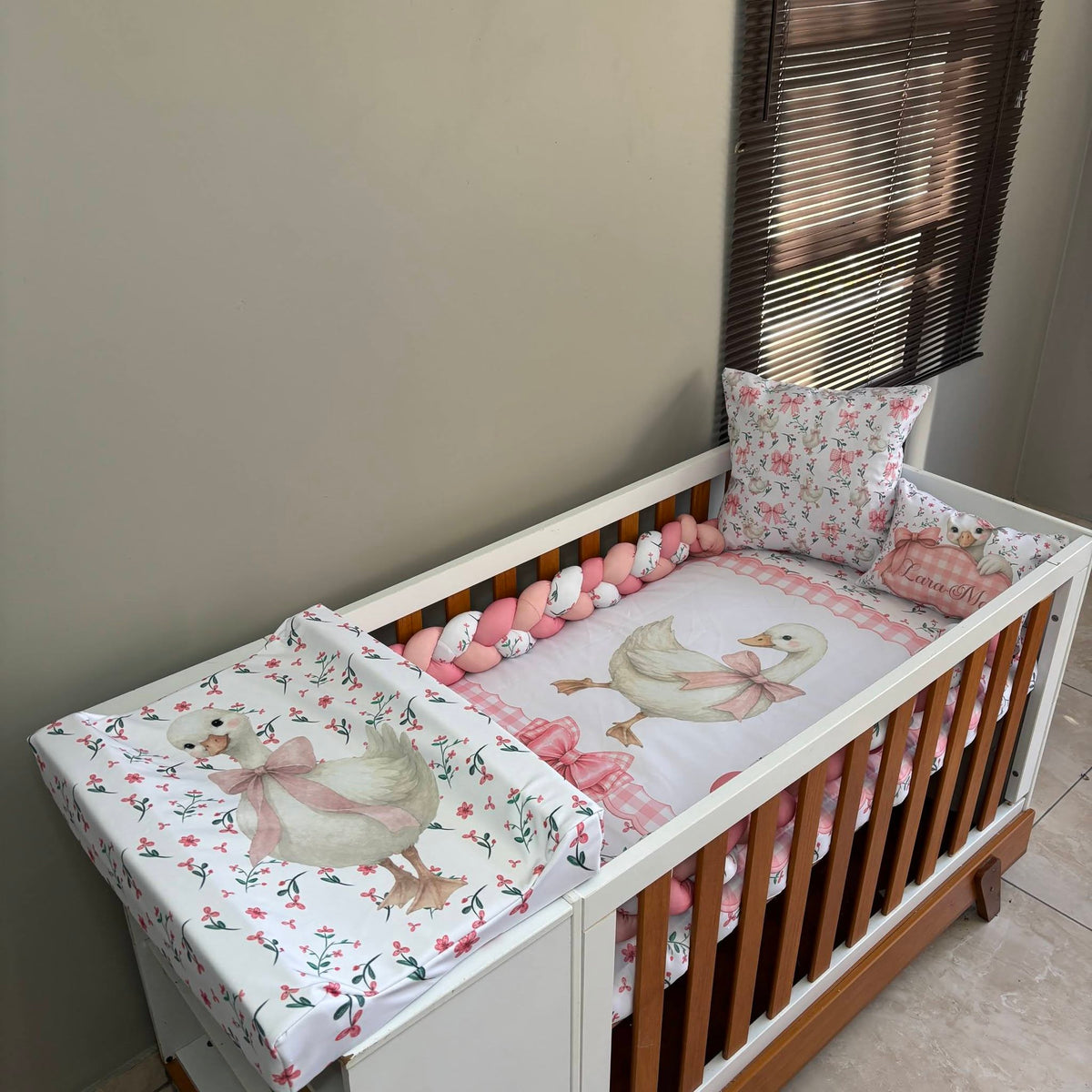 The Blossom Goose cot linen