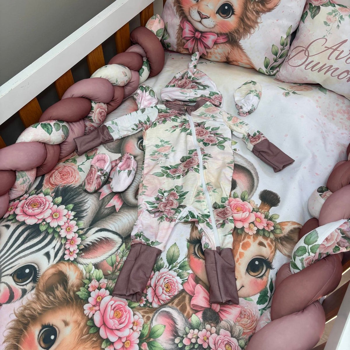 Modern Floral Safari cot linen