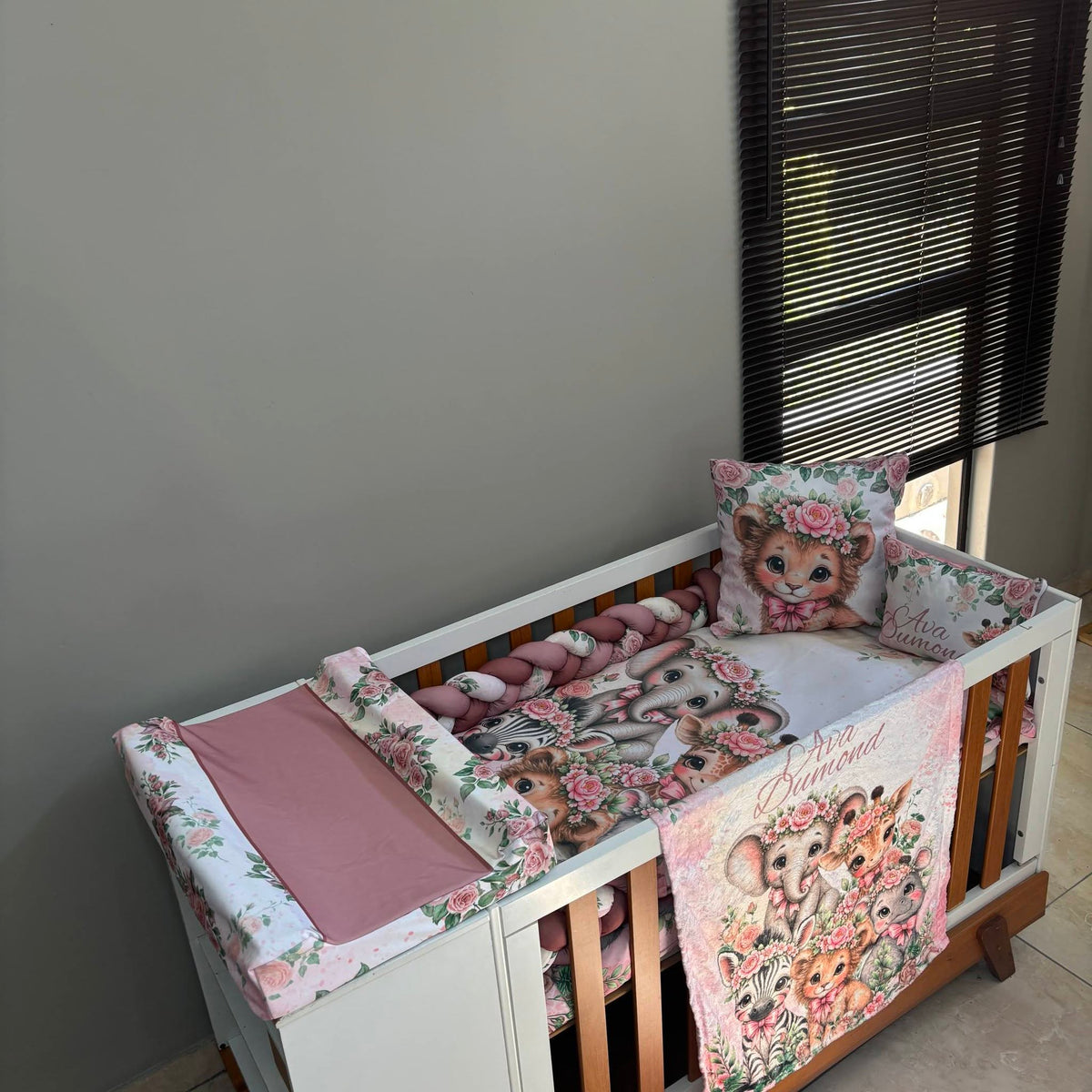 Modern Floral Safari cot linen