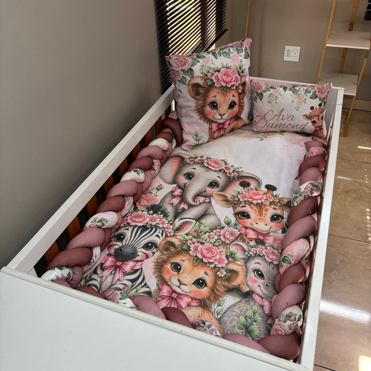 Modern Floral Safari cot linen