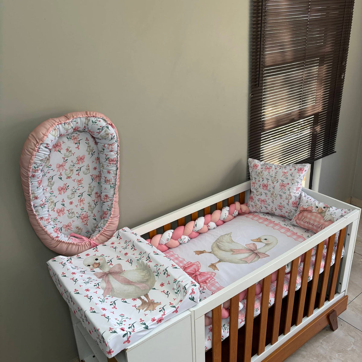 The Blossom Goose cot linen
