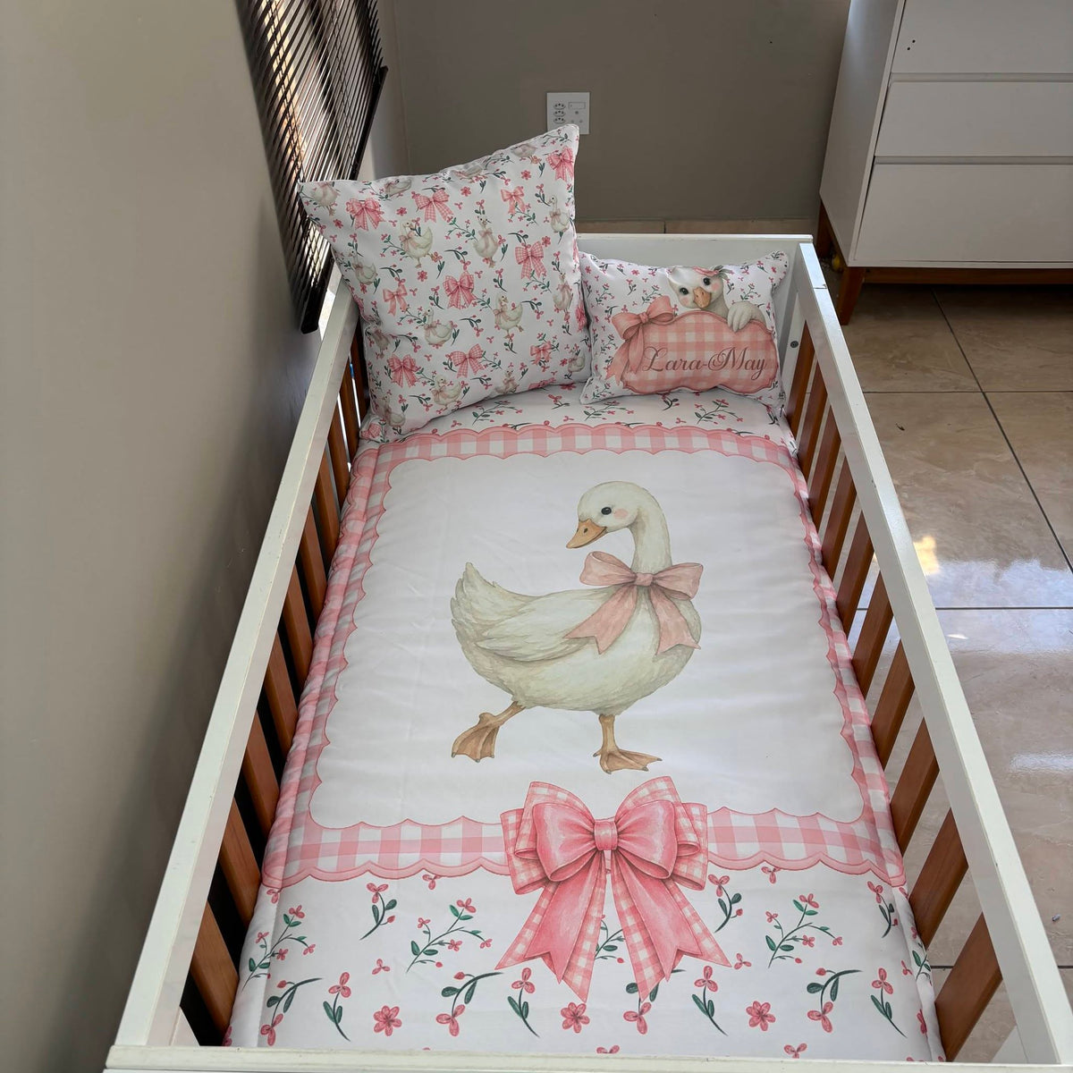 The Blossom Goose cot linen