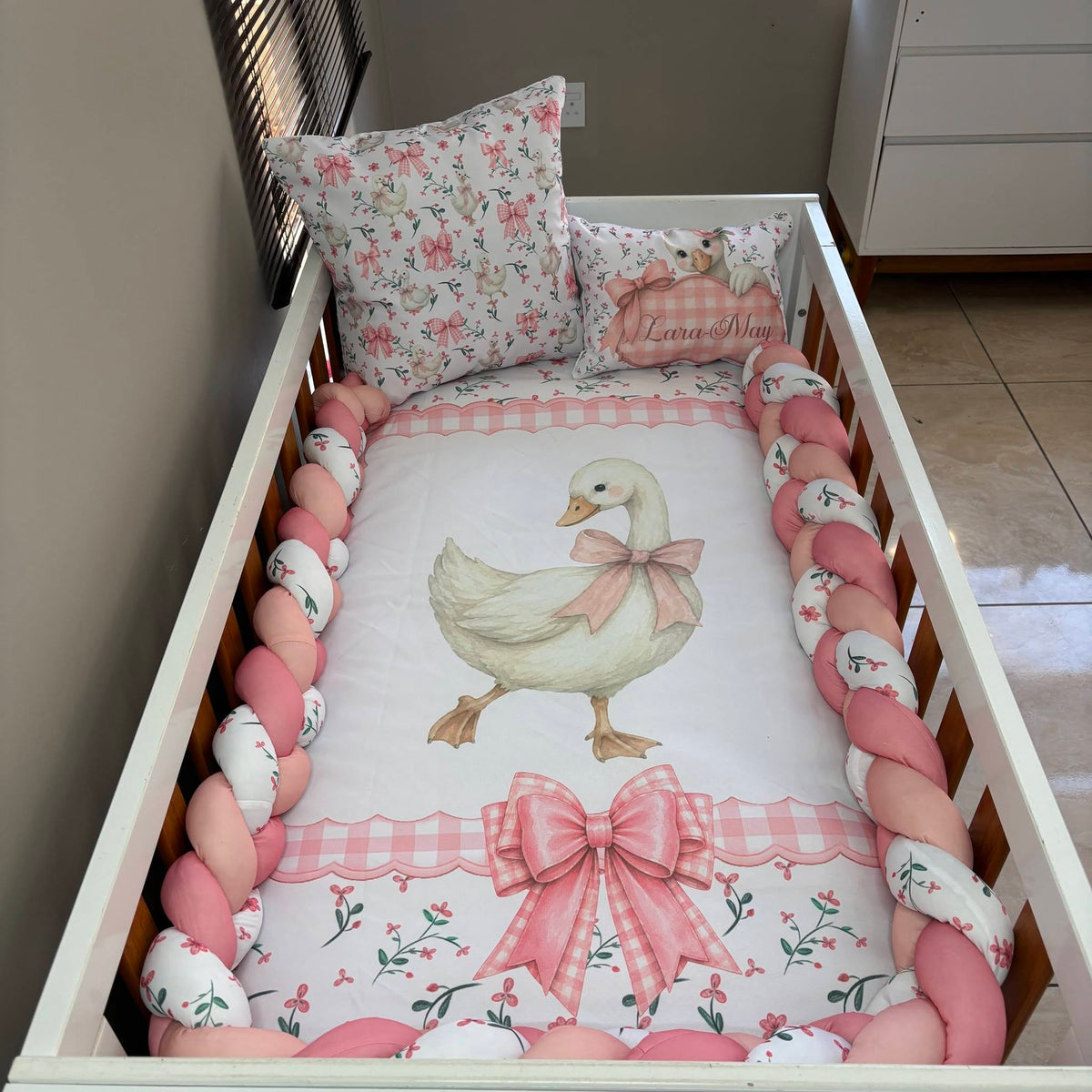 The Blossom Goose cot linen
