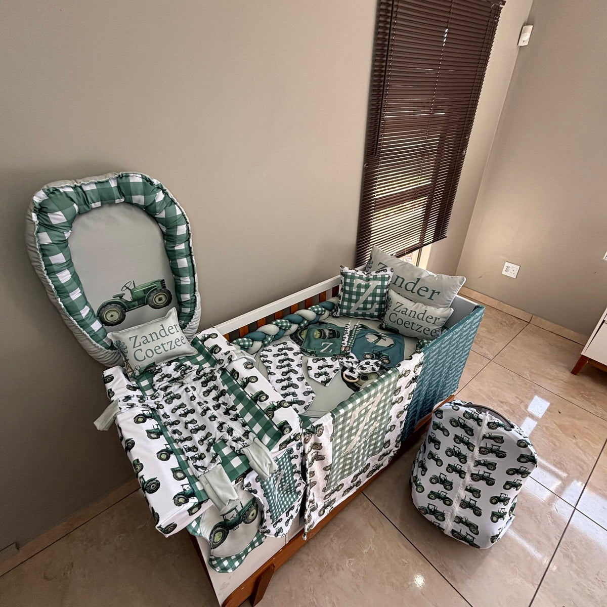 The Checkered Farmer  cot linen