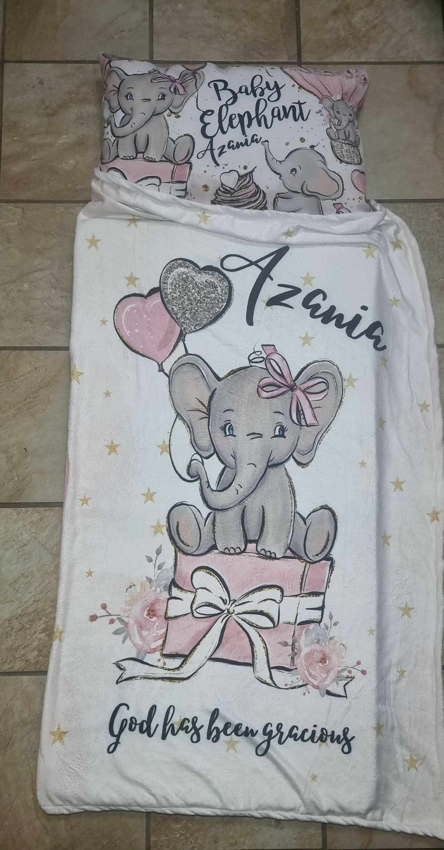 Glitter elephant Sleeping Bag - Sew Just More