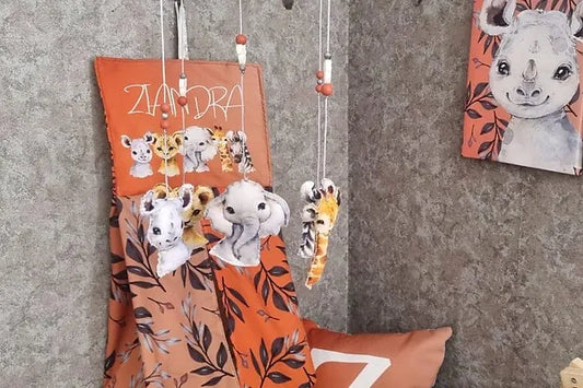 Burnt Orange Safari Cot Mobile - Sew Just More