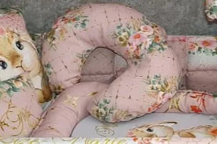 Golden Dusty Pink Bunny Nursing Pillow - Sew Just More