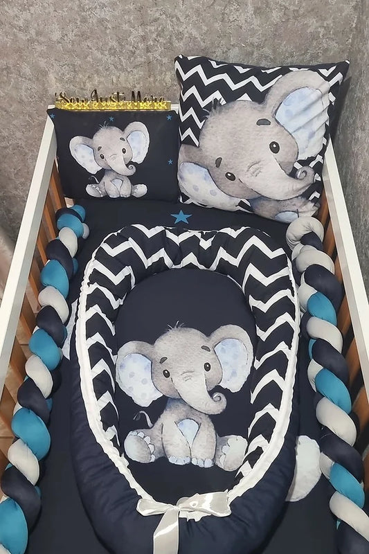 Teal Navy Ellie Baby Nest - Sew Just More