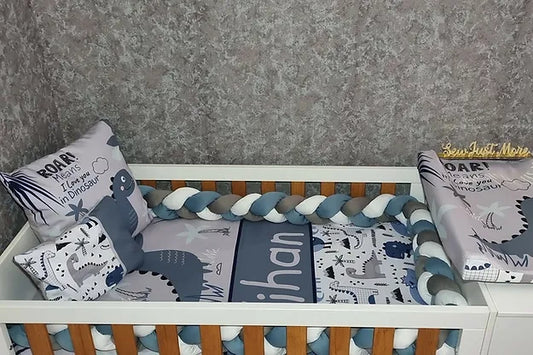 Steel blue and Baby Blue Dino - Sew Just More