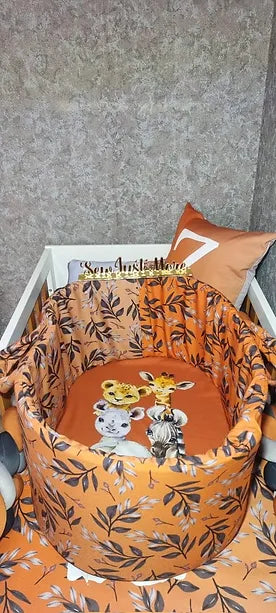 Burnt Orange Safari Carry cot - Sew Just More