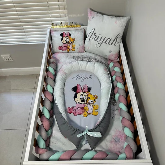 Mint silver Minnie Mouse Baby Nest - Sew Just More