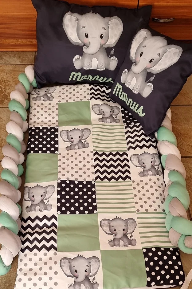 Mint Green and Navy Quilted Ellie - Sew Just More